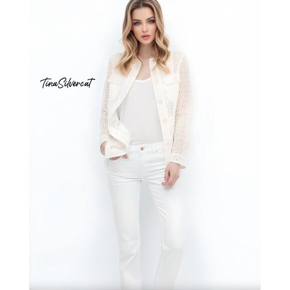 BLOGGER'S FAVE! Zara White Embroidered Jacket Sz S NWT - Picture 2 of 10